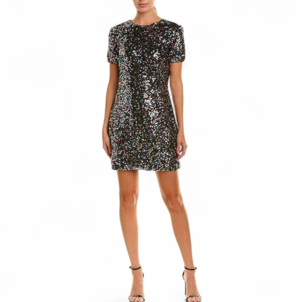 DRESS THE POPULATION Confetti Holly Multicolor Sequin Dress - Medium